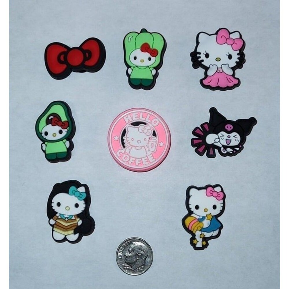 Hello Kitty Theme Shoe Charms Lot 8 Pieces PVC Waterproof
